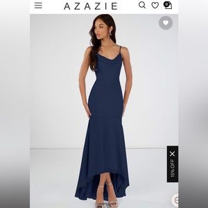 Azazie bridesmaid dress never worn with tags size 2-4 deep navy blue SUMMER